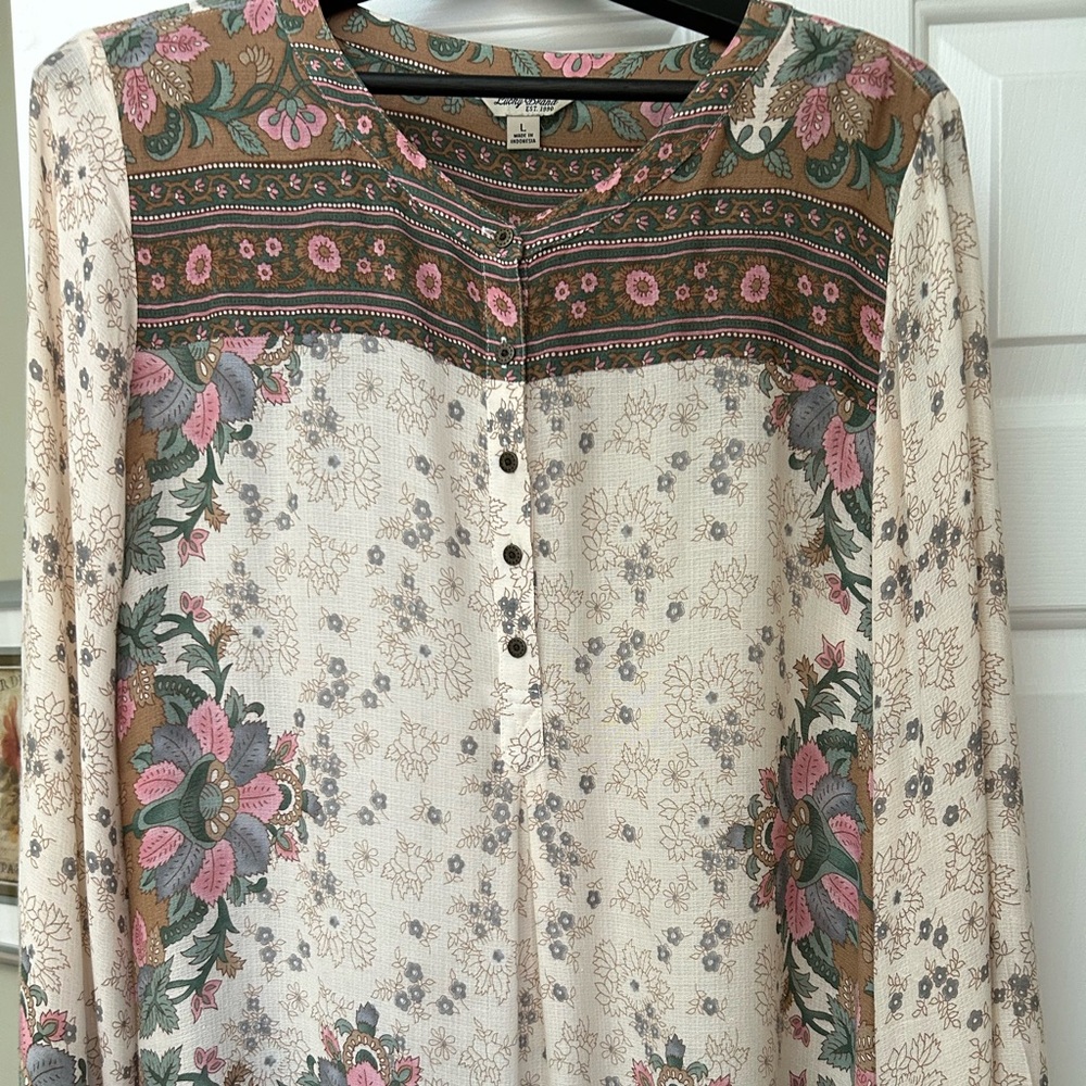 Lucky Brand Button Tunic Top